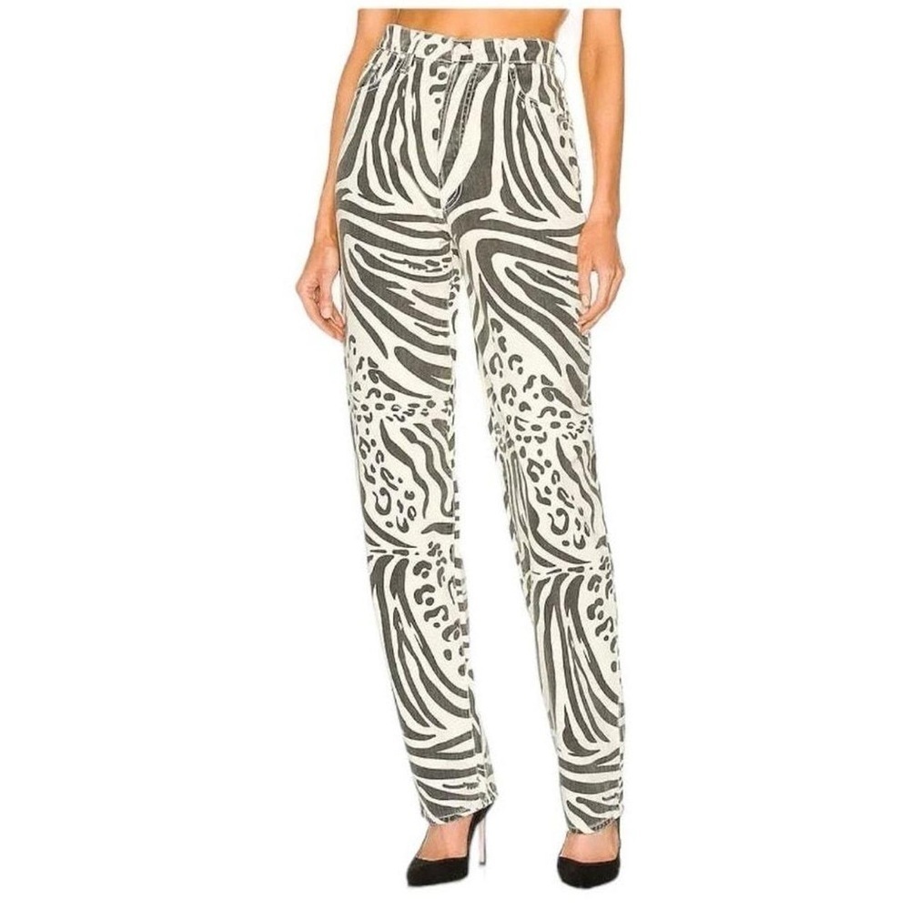 New High Waisted Curbside Heel in Animal Tracks MOTHER Size 25 Animal Tracks 🦓 - Picture 7 of 16